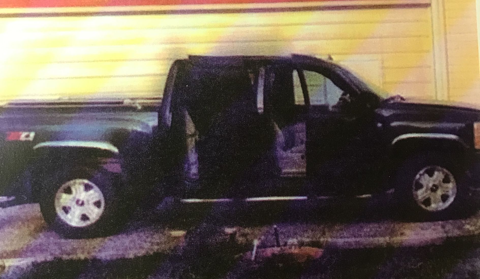 Pickup burned wth skeletal remains